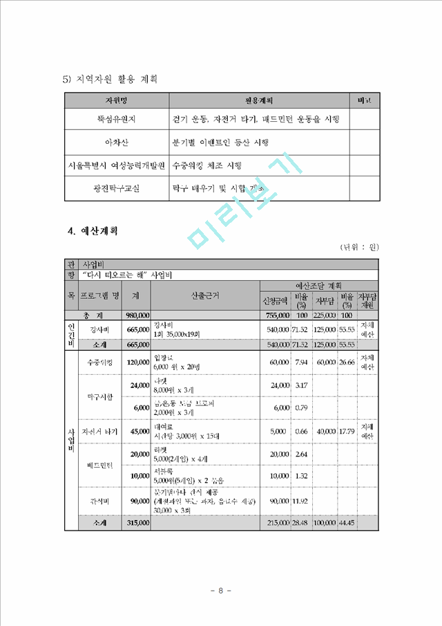 1000원][사회복지 사업계획서] 어르신들의 임파워먼트를 위한 심신 건강증진 프로포절 (사업명다시 떠오르는 해).hwp